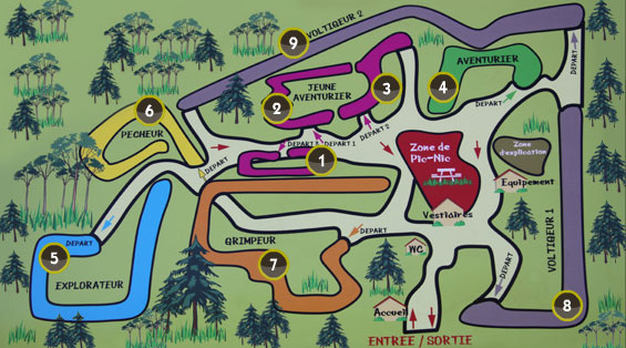 Carte parcours escalad parc